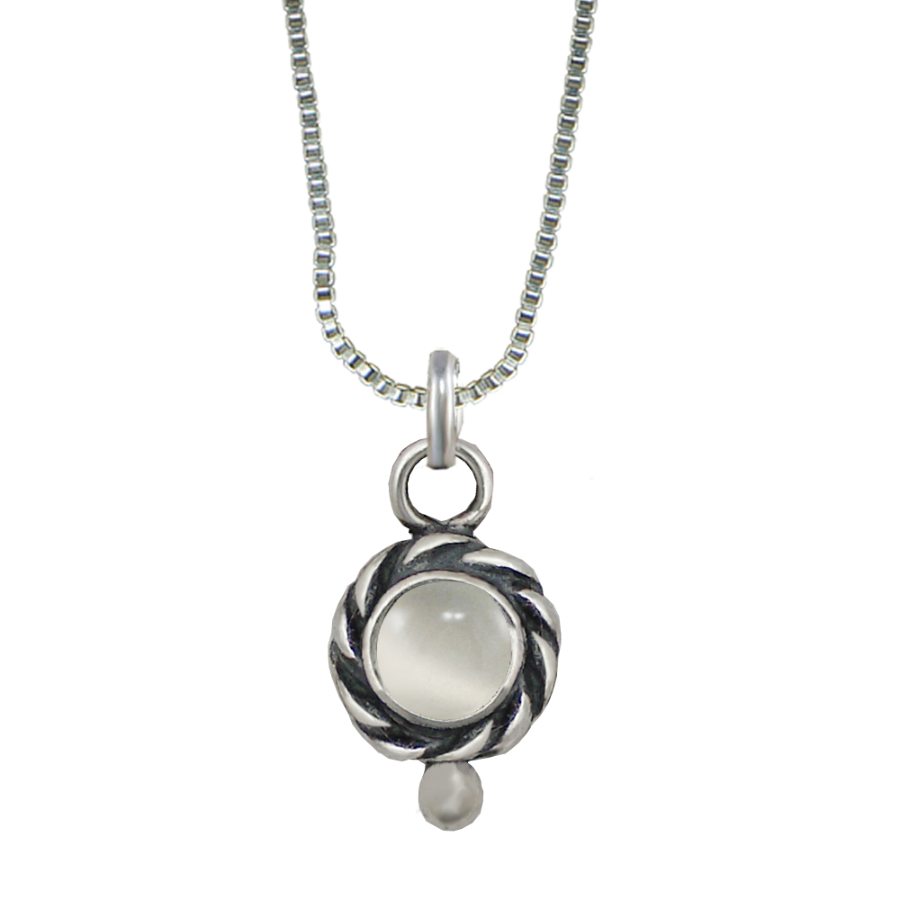Sterling Silver Little White Moonstone Pendant Necklace
